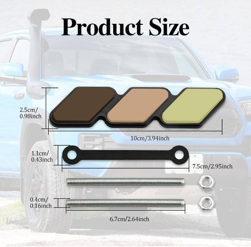 CHRYMUM TRD Grille Decor Badge, 3-Color Upgrade Emblem, Grille Insert Trims, Tri-Color Grille Badge Emblem Car Decoration Accessories Fit for Tacoma 4Runner Tundra Sequoia Rav4 Highlander (Rose Gold) - Image 2